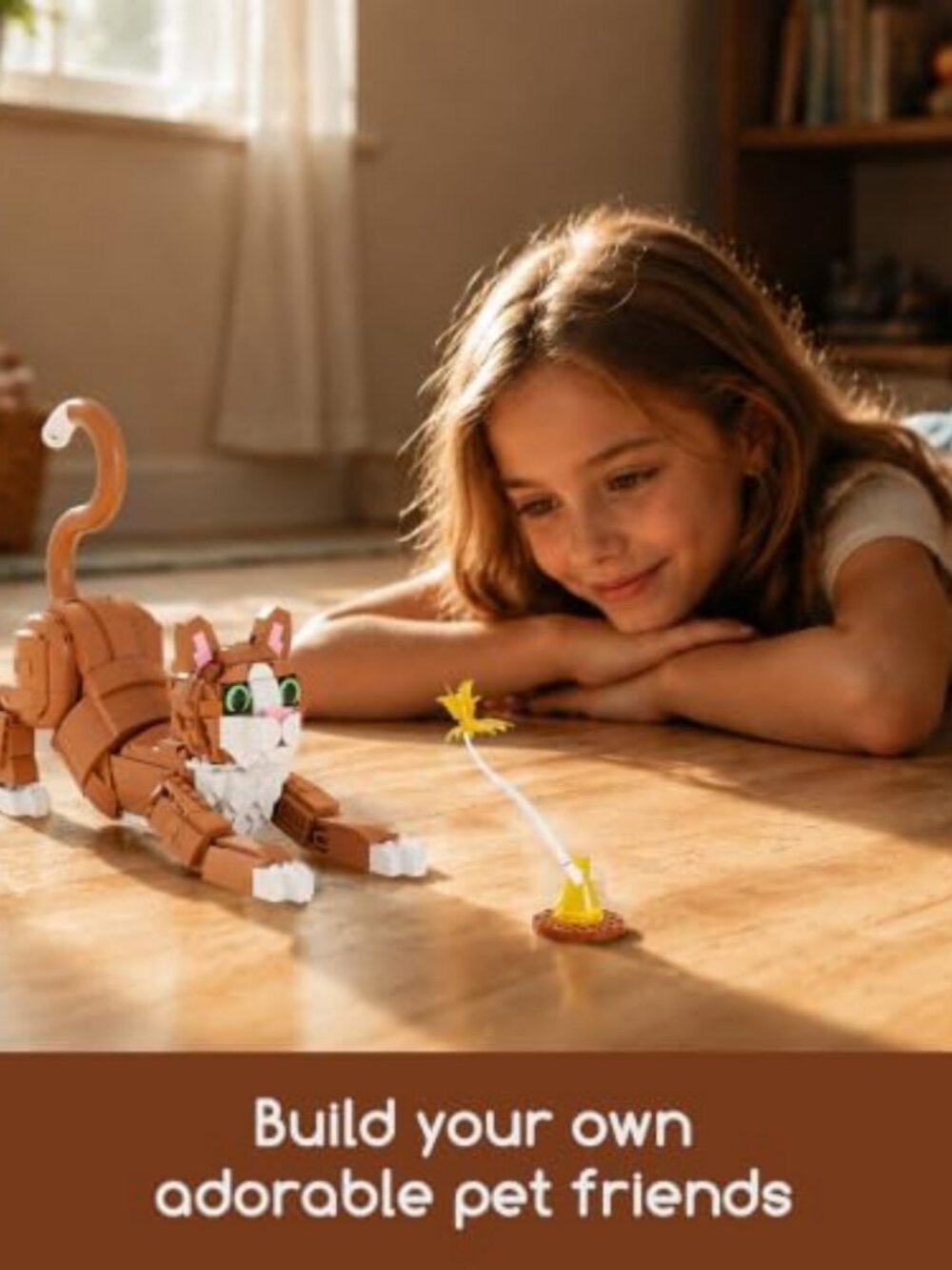 3-in-1 Orange Cat Building Set | Create Cat, Dog & Rabbit Models - Fun Toy! - Picture 2 of 6